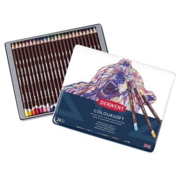 Derwent Coloursoft Kuru Boya Kalemi 24 Renk