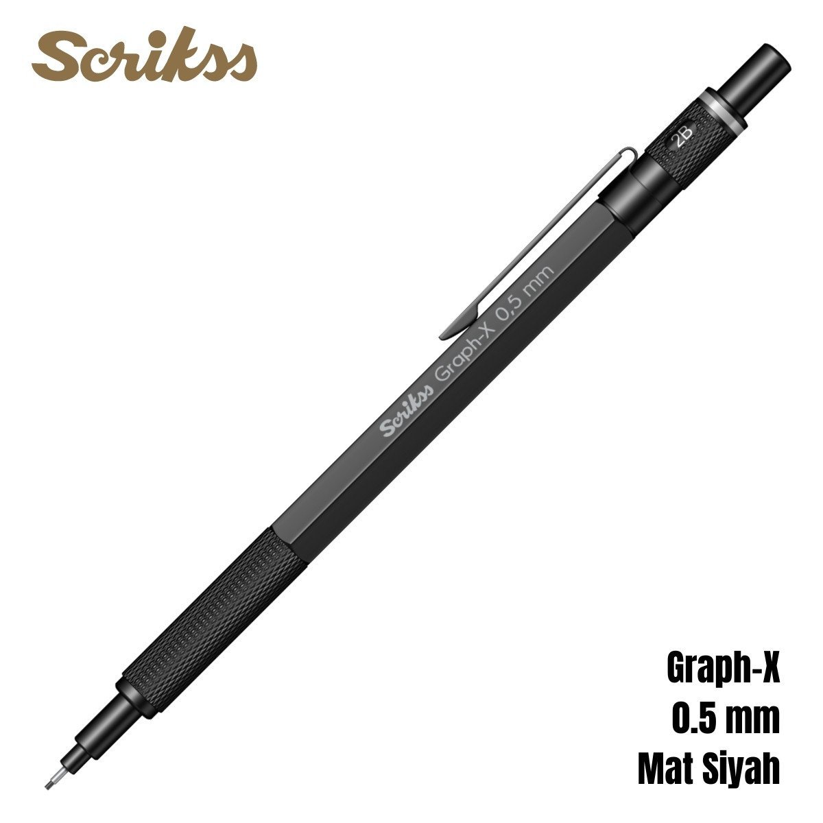 Scrikss Versatil Kalem Graph-X 0.5mm Mat Siyah