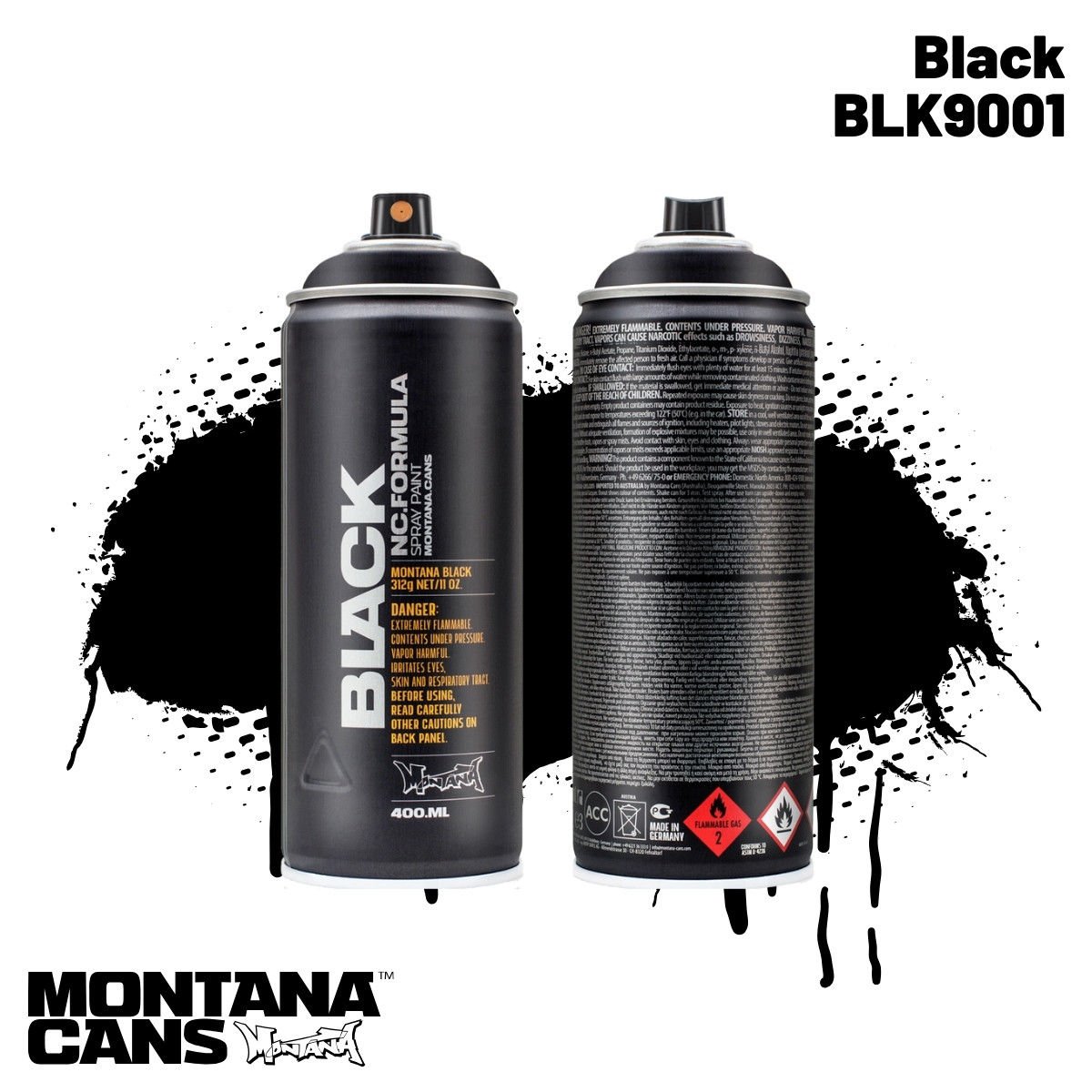 Montana Black Sprey Boya 400ml BLK9001 Black