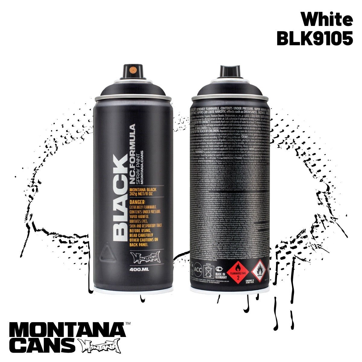 Montana Black Sprey Boya 400ml BLK9105 White