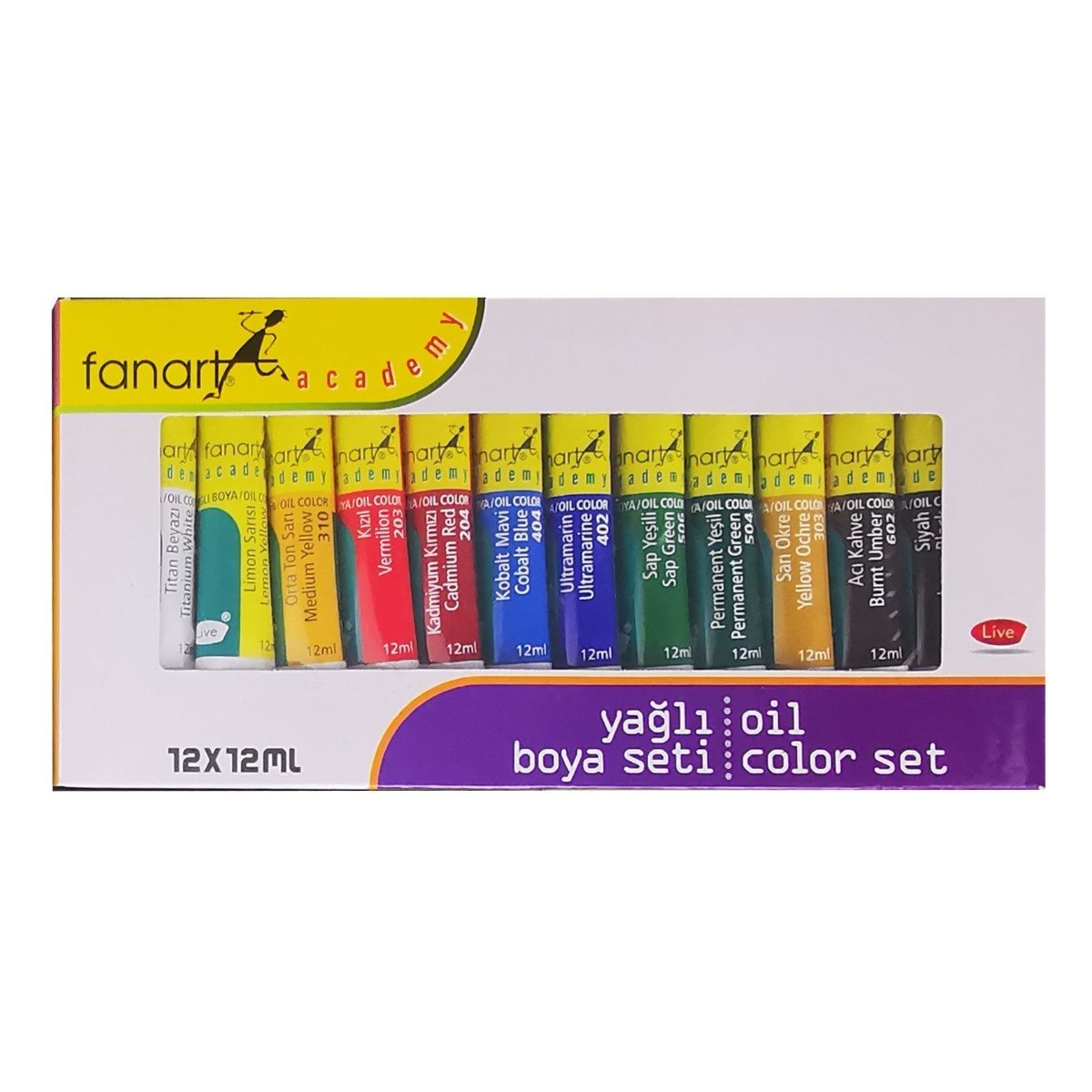 Fanart Academy Yağlı Boya Seti 12 Renk x 12ml