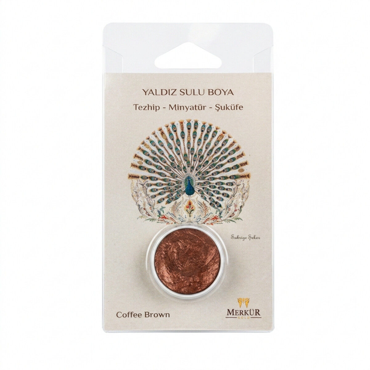 İsra Yaldızlı Sulu Boya Tableti Coffee Brown