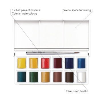 Winsor Newton Cotman 12li Tablet Sulu Boya Seti Cep Tipi