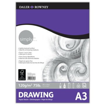 Daler Rowney Simply Markör Defteri 120gr A3 50yp