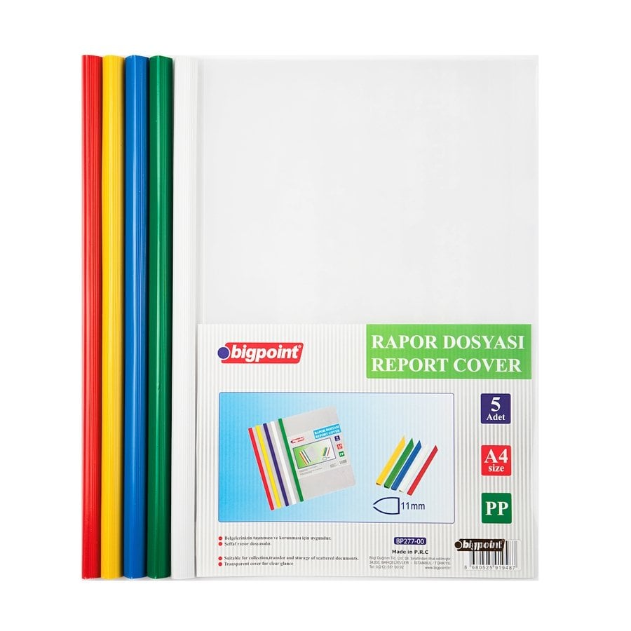 Bigpoint Sıkıştırmalı Rapor Dosyası A4 11mm 5 Renk BP277 00