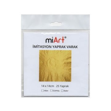 miArt İmitasyon Yaprak Varak Bakır 14x14cm 25li