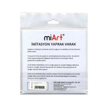 miArt İmitasyon Yaprak Varak Gümüş 14x14cm 25li