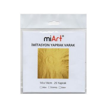 miArt İmitasyon Yaprak Varak Gümüş 14x14cm 25li