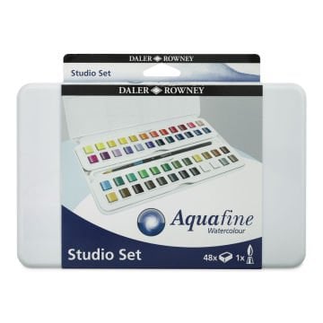 Daler Rowney Aquafine Studio Set Fırça Hediyeli Plastik Kutu 48li