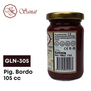 Koza Sanat Geleneksel Ebru Boyası 105cc GLN-305 Pigment Bordo
