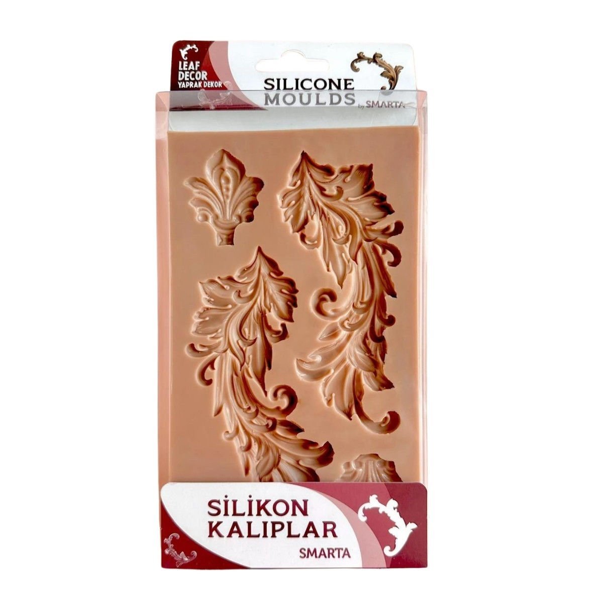 Smarta Silikon Kalıplar Yaprak Dekor 100x130x15mm