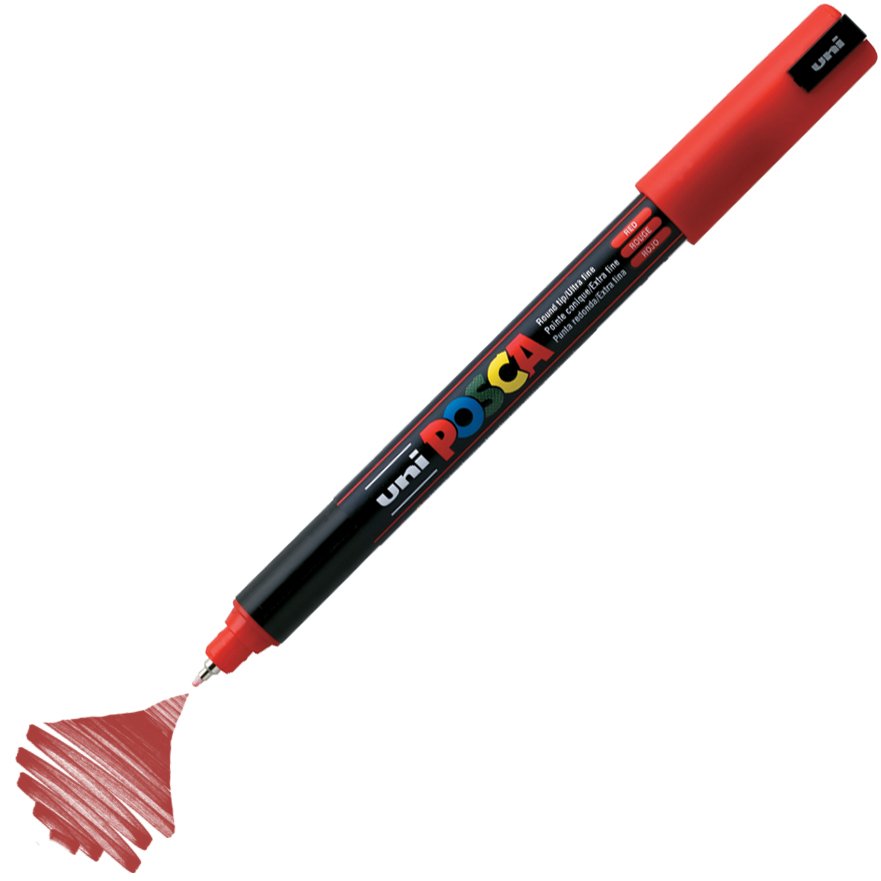 Uni Posca Marker PC-1MR Ultra Fine 0.7mm Red