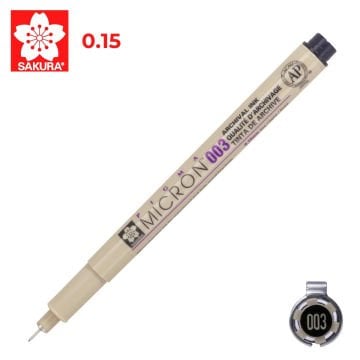 Sakura Pigma Micron Teknik Çizim Kalemi 003 0.15mm Siyah