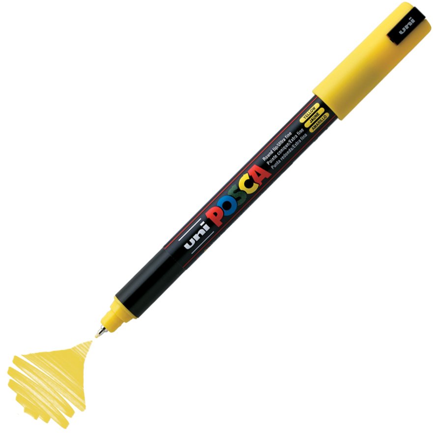Uni Posca Marker PC-1MR Ultra Fine 0.7mm Yellow