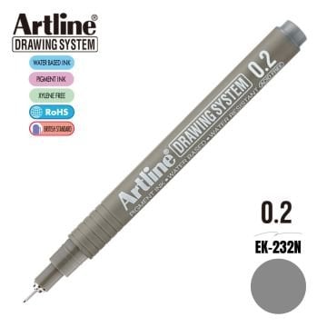 Artline Drawing System Teknik Çizim Kalemi 0.2 Gri
