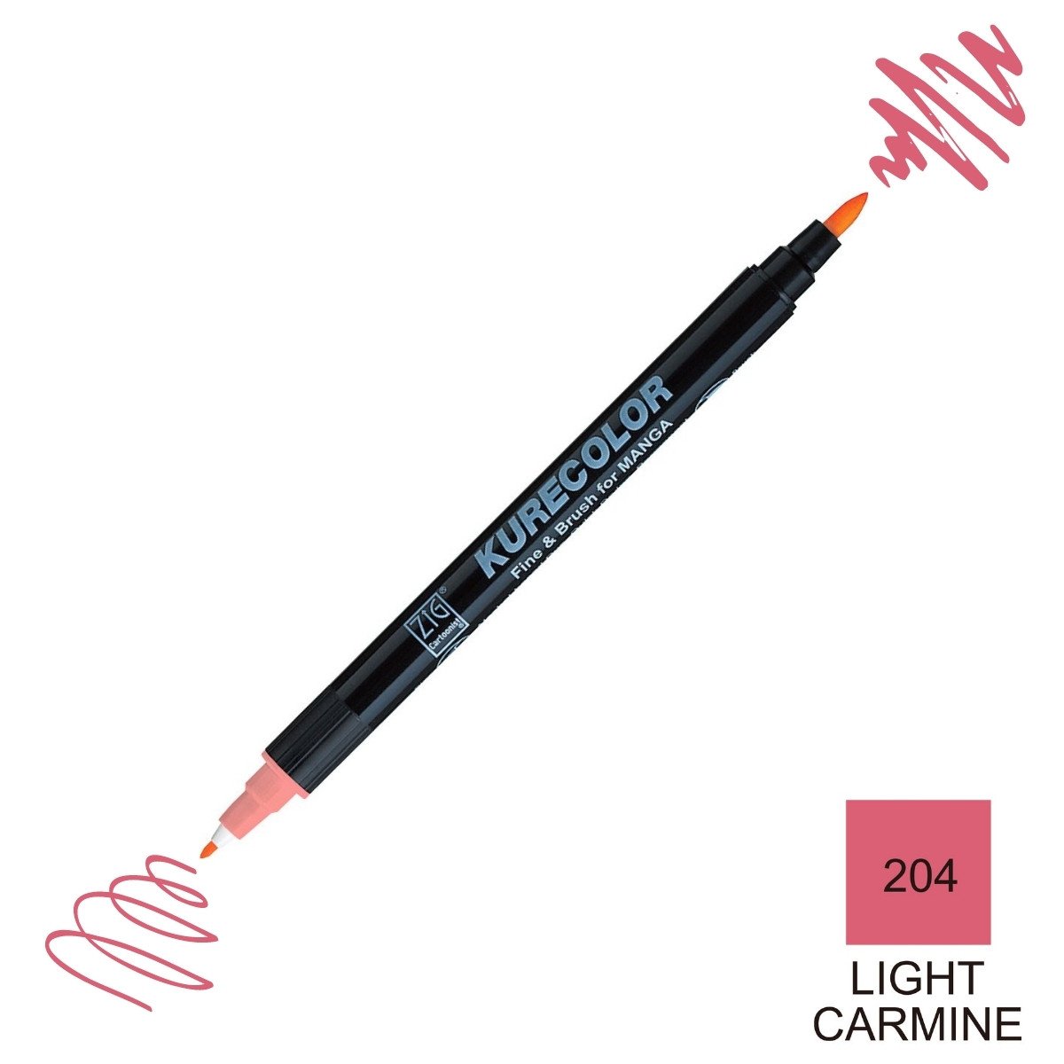 Zig Kurecolor Mangaka Fine&Brush Çift Taraflı Kalem CNKC-2200 No 204 Light Carmine