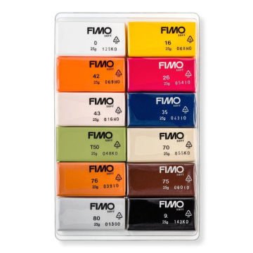 Fimo Soft Polimer Kil 12 Renk x 25gr (300gr) Natural Tonlar