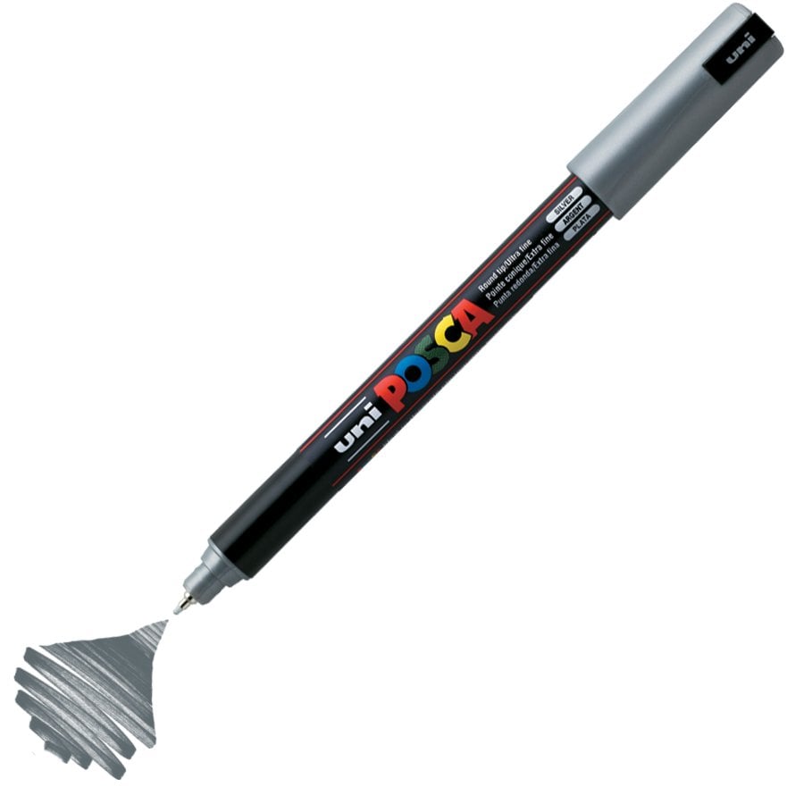 Uni Posca Marker PC-1MR Ultra Fine 0.7mm Silver
