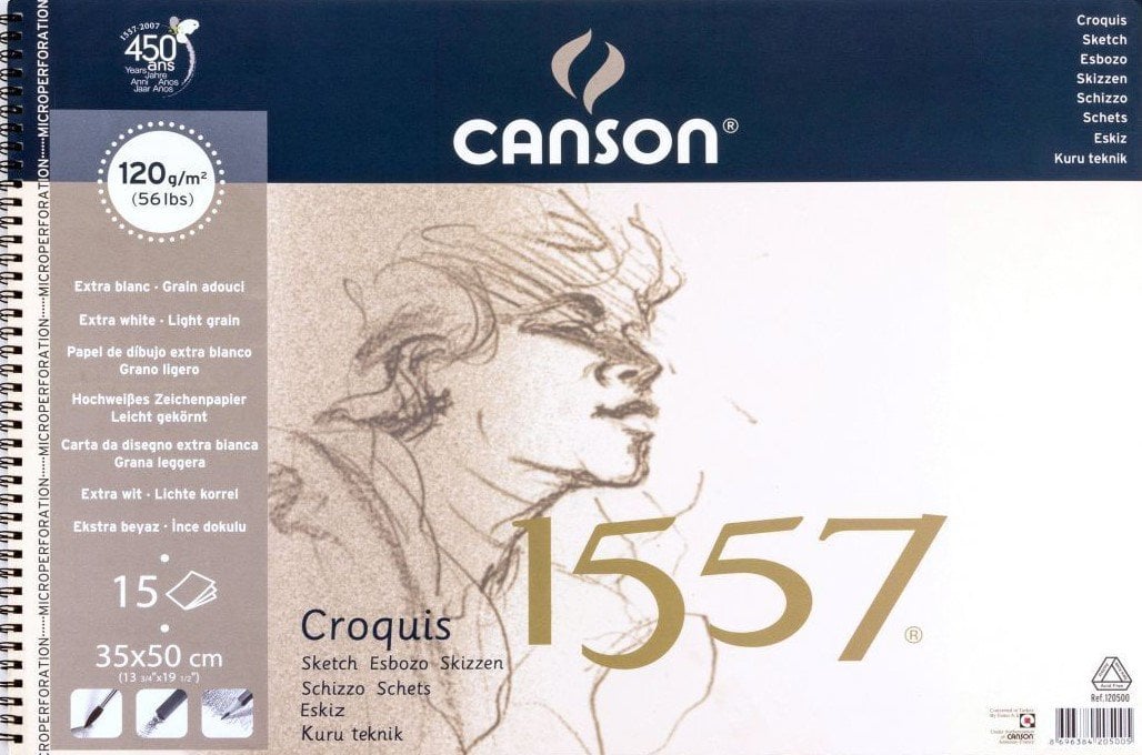Canson 1557 Eskiz Çizim Defteri 35x50cm 120gr 15yp Spiralli
