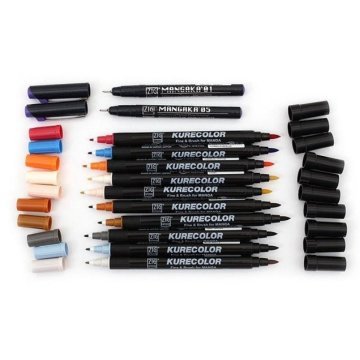 Zig Kurecolor Mangaka Fine&Brush Çift Taraflı Kalem CNKC-2200 No 229 Dark Pink