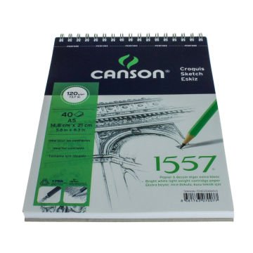Canson 1557 Eskiz Çizim Defteri A5 120gr 40yp Spiralli