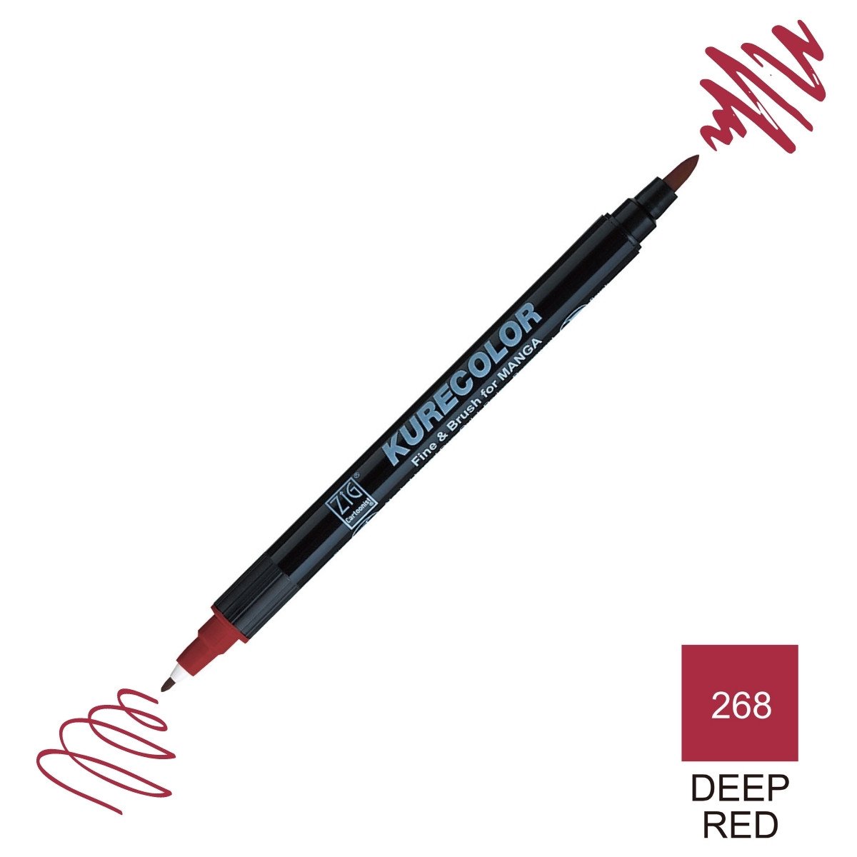 Zig Kurecolor Mangaka Fine&Brush Çift Taraflı Kalem CNKC-2200 No 268 Deep Red