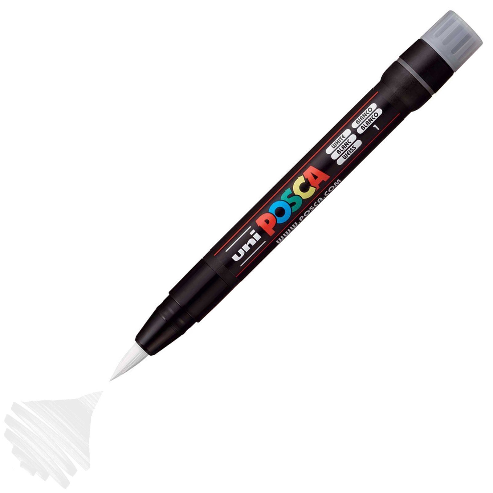 Uni Posca Marker Pcf-350 Brush 0.1-10 Mm White
