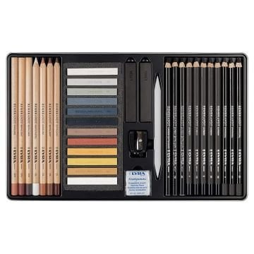 Lyra Rembrandt Sketching Eskiz Çizim Seti Metal Kutu 35 Parça