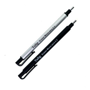 Tenwin Mono Zero 2.3mm Yuvarlak Uç Kalem Silgi Gümüş
