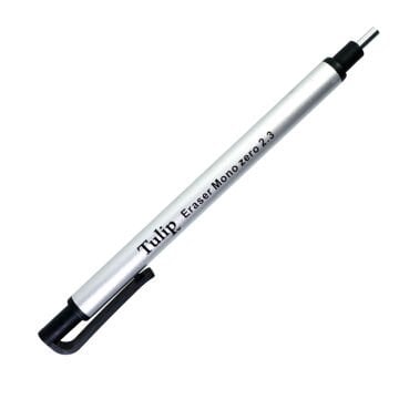Tenwin Mono Zero 2.3mm Yuvarlak Uç Kalem Silgi Gümüş