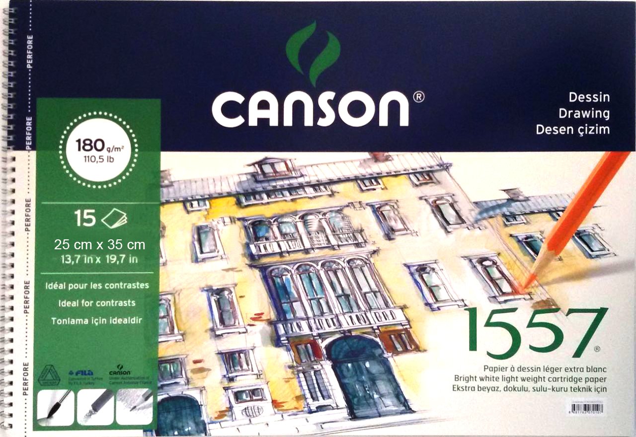 Canson 1557 Eskiz Çizim Defteri (25x35cm) 180gr 15yp