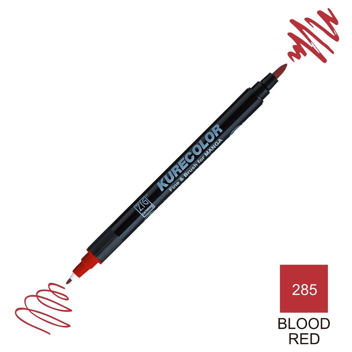 Zig Kurecolor Mangaka Fine&Brush Çift Taraflı Kalem CNKC-2200 No 285 Blood Red