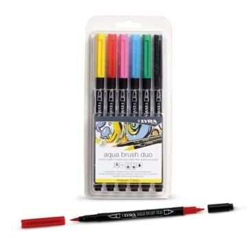 Lyra Aqua Brush Duo Çift Taraflı Fırça Uçlu Kalem 6lı Primary