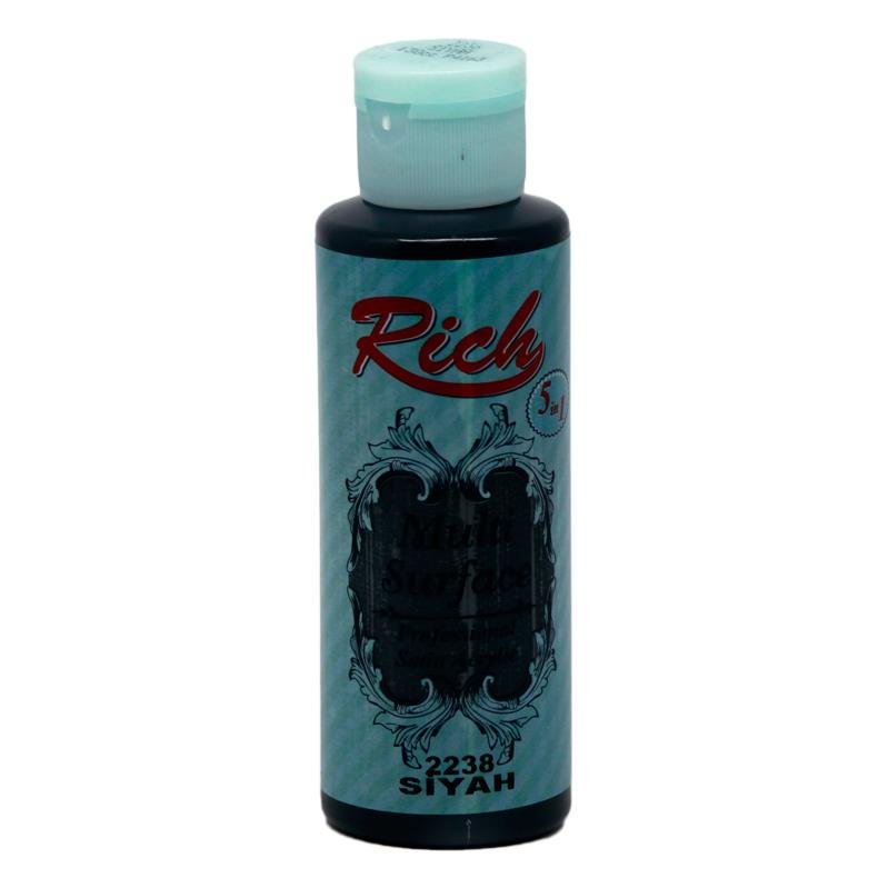 Rich Multi Surface Akrilik Boya 120ml 2238 Siyah