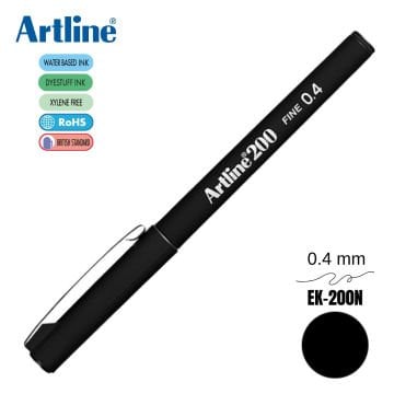 Artline 200 Fine Keçe Uçlu Yazı Kalemi 0.4mm Siyah