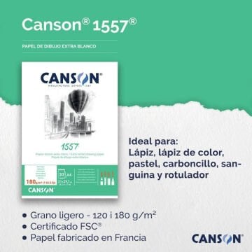 Canson 1557 Eskiz Çizim Defteri A5 180gr 20yp Spiralli