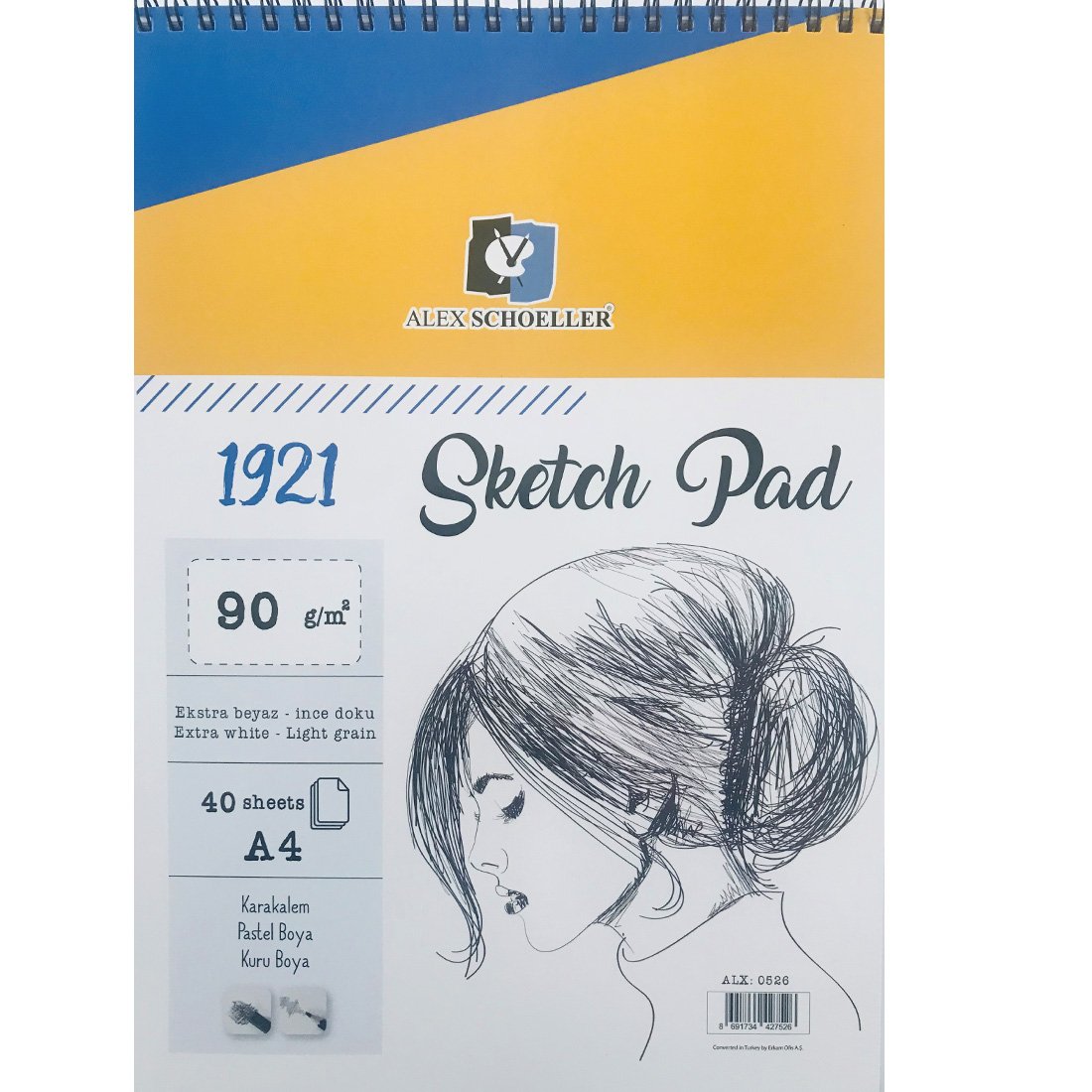 Alex Schoeller Sketch Pad Eskiz Defteri 90gr A4 40 Yaprak ALX 0526