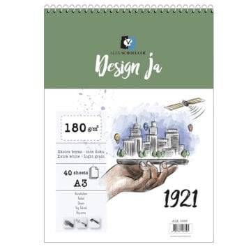 Alex Schoeller Design Ja Eskiz Defteri 180gr A3 40 Yaprak Spiralli ALX 0588