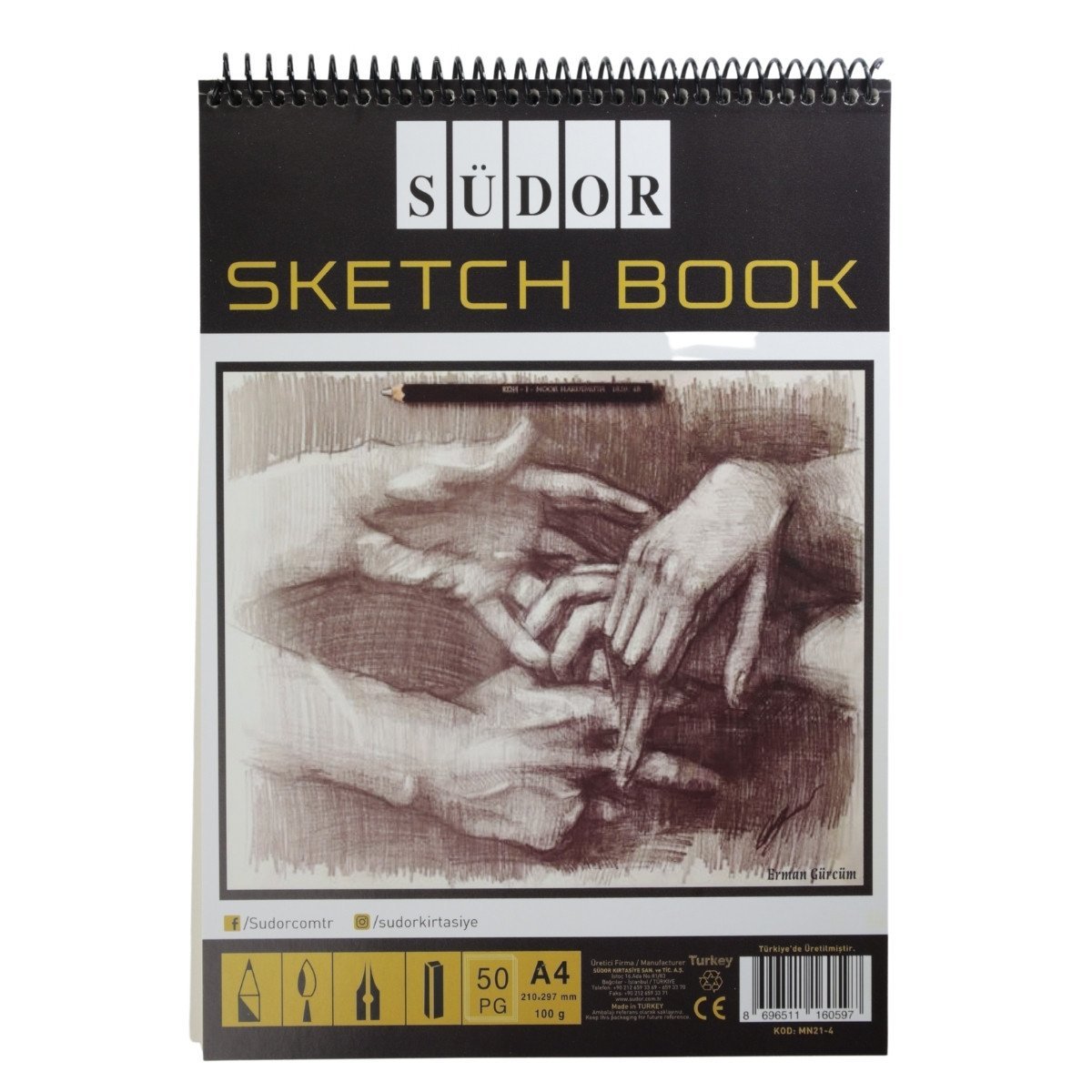 Südor Eskiz Defteri 100gr 50yp A4 Spiralli