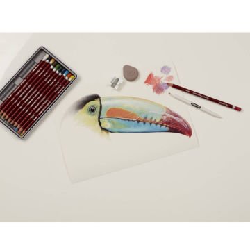 Derwent Pastel Collection Çizim Kalem Seti 24 Parça Metal Kutu