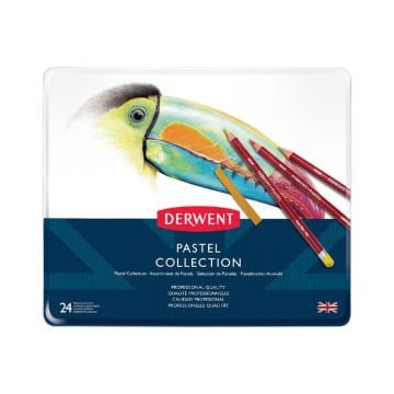Derwent Pastel Collection Çizim Kalem Seti 24 Parça Metal Kutu
