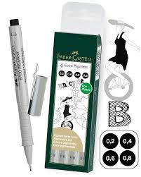 Faber Castell Ecco Pigment Teknik Çizim Kalemi 4 lü