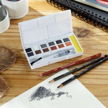 Derwent Gölgeleme ve Tonlama Tablet Sulu Boya Seti 12li