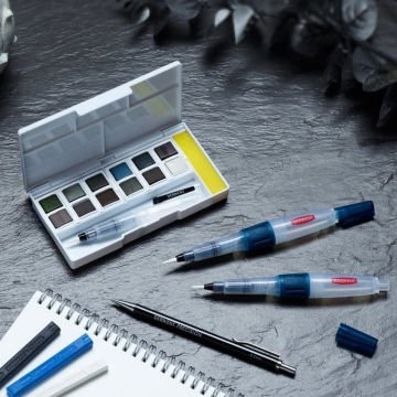 Derwent Kömür Mürekkep Tablet Sulu Boya Seti 12li