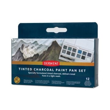 Derwent Kömür Mürekkep Tablet Sulu Boya Seti 12li