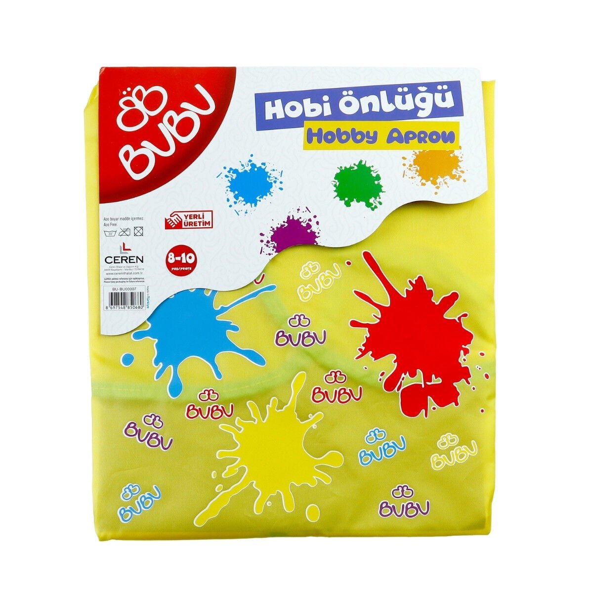Bu-Bu Önlük 8-10 Yaş ( Su Geçirmez) Sarı