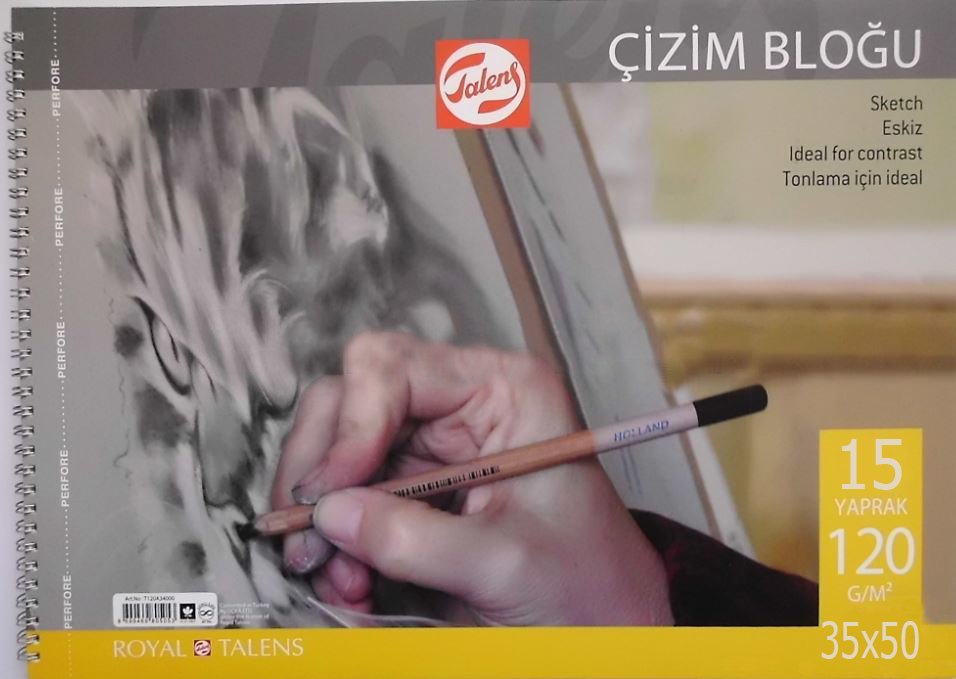 Talens Çizim Bloğu Eskiz Çizim Defteri (35x50) 120gr 15 Sayfa