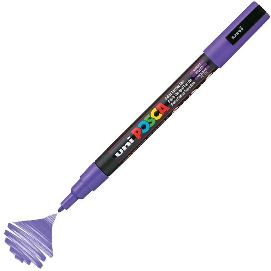 Uni Posca Marker Pc-3m Fine 0.9-1.3 Mm Violet