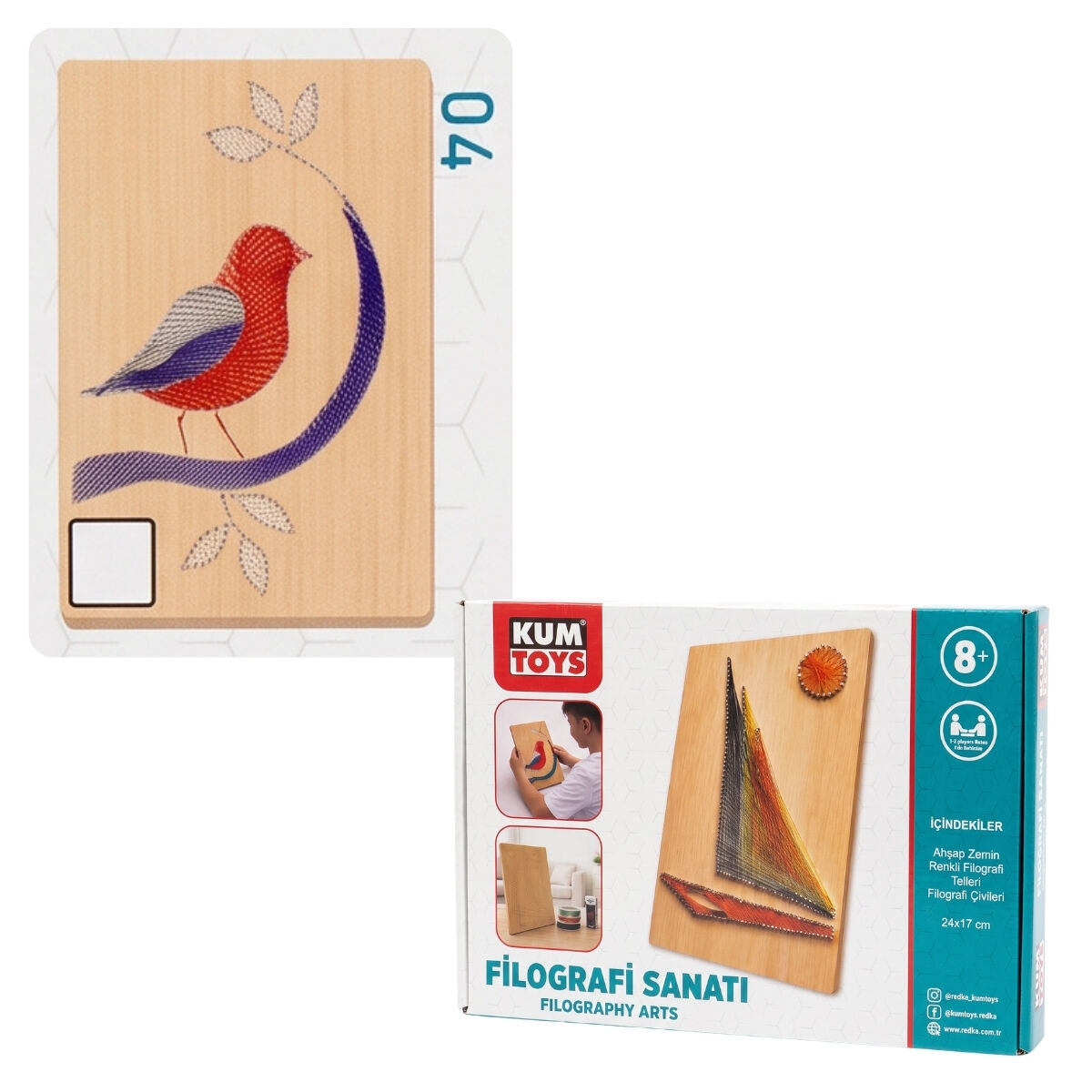 Kumtoys Filografi Sanatı 24x17cm 04 Kuş