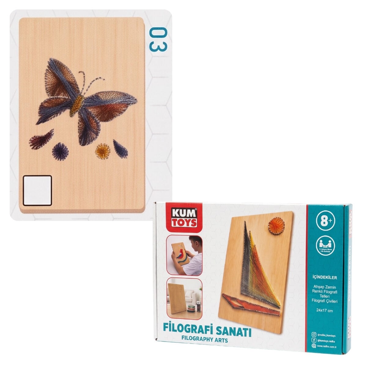 Kumtoys Filografi Sanatı 24x17cm 03 Kelebek